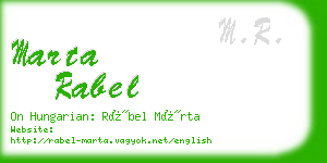 marta rabel business card
